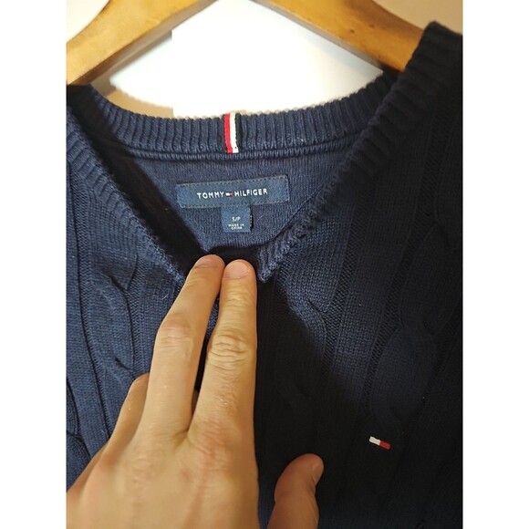 Tommy Hilfiger Womens S Blue Cable Knit Essential Pullover Sweater - Picture 3 of 5